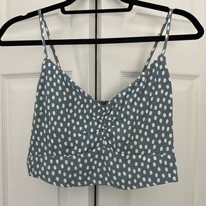Cinched Polka Dot Cami Crop Top